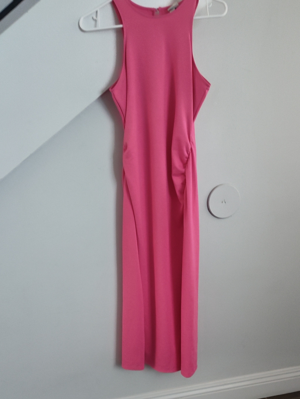 Sleeveless Pink Maxi Dress - Sleek High Neck Design